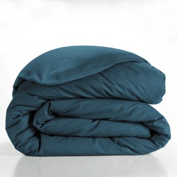 Husă de pilotă petrol din bumbac pentru pat dublu/extinsă 240x220 cm Lina – douceur d'intérieur