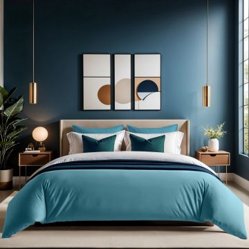 Husa de pilota Ranforce Single (FR), L'essentiel Maison, Tonne Mavie, Albastru petrol