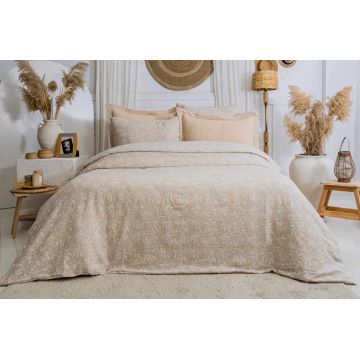 Lenjerie de pat dubla, L'essentiel Maison, Aline, Bej
