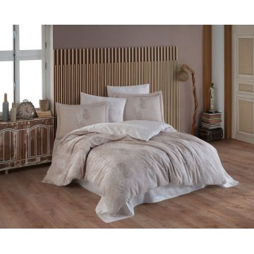 Lenjerie de pat dubla, L'essentiel Maison, Fiona, Crem / Bej