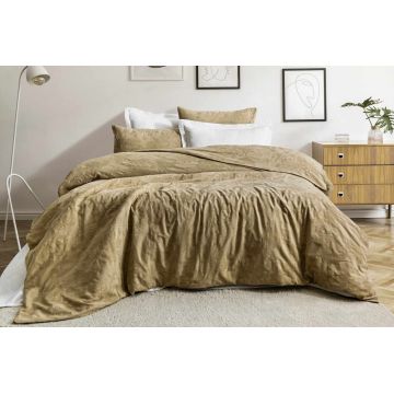 Lenjerie de pat dubla, L'essentiel Maison, Hanna, Verde olive