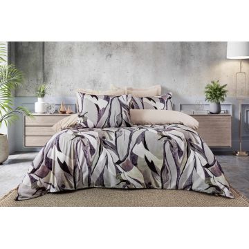 Lenjerie de pat dubla, L'essentiel Maison, Prestige, Gri / Mov / Crem