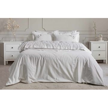 Lenjerie de pat dubla, L'essentiel Maison, Roman, Aproape alb