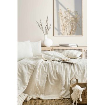 Lenjerie de pat dubla, L'essentiel Maison, Salve, Crem