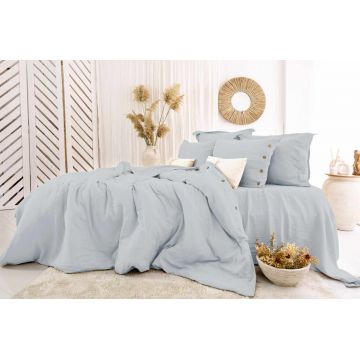 Lenjerie de pat dubla, L'essentiel Maison, Vetro, Albastru deschis