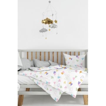 Lenjerie de pat pentru copii, L'essentiel Maison, Hearts, Roz / Mov