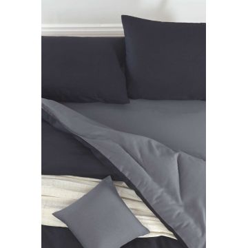 Lenjerie de pat pentru o persoana (FR), 2 piese, L'essentiel Maison, Mix, Negru / Fume