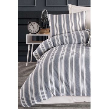 Lenjerie de pat pentru o persoana, L'essentiel Maison, Soft Line, Antracit