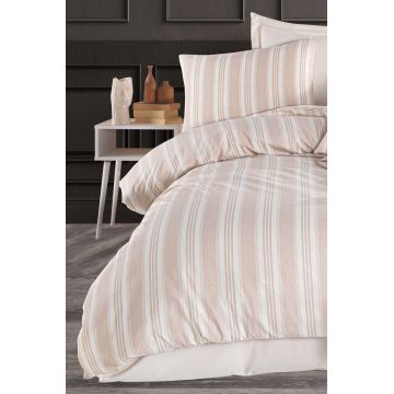 Lenjerie de pat pentru o persoana, L'essentiel Maison, Soft Line, Bej