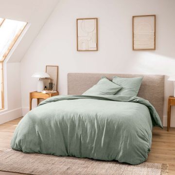 Lenjerie de pat verde din bumbac pentru pat dublu/extinsă cu 3 piese 240x220 cm Meline – douceur d'intérieur