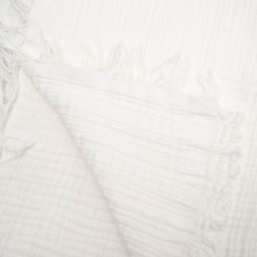 Patura din muselina Twins Brezzy cu 4 straturi, 120x100 cm alb