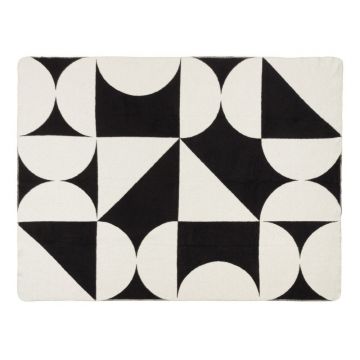 Pătură neagră/crem 150x200 cm Tul – noo.ma