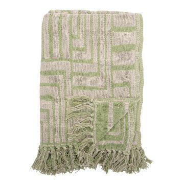 Pătură verde din amestec de bumbac 130x155 cm Velva – Bloomingville