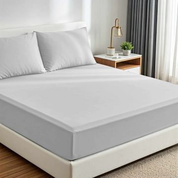 Set de pat dublu (cearceaf cu elastic si perne) 3 piese, L'essentiel Maison, Muslin 160, Gri deschis