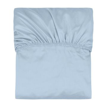 Cearceaf albastru deschis din bumbac cu elastic 180x200 cm Oba – noo.ma