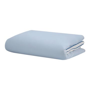 Husă de pilotă albastru-deschis din bumbac satinat pentru pat de o persoană 140x200 cm Oba – noo.ma