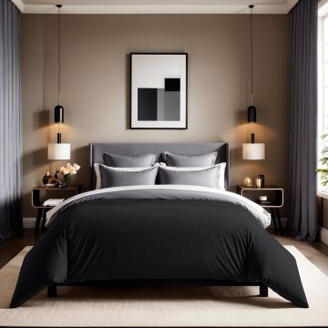 Husa de pilota Ranforce Single (DE), L'essentiel Maison, Tonne Grise, Negru