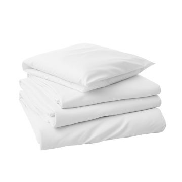 Lenjerie de pat 100% Bumbac Percale, alba, King Size