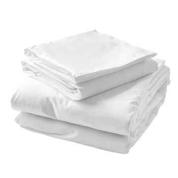 Lenjerie de pat 100% Bumbac Satinat, alba, pat o persoana