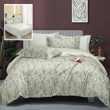 Lenjerie de pat elegance 6 piese cu cearsaf (lec1)