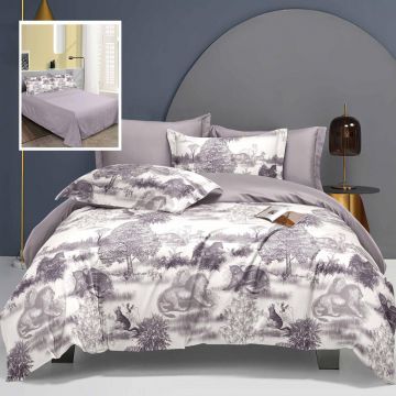 Lenjerie de pat elegance 6 piese cu cearsaf (lec10)