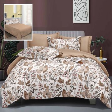 Lenjerie de pat elegance 6 piese cu cearsaf (lec5)