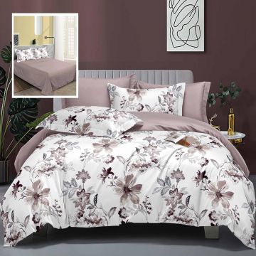 Lenjerie de pat elegance 6 piese cu cearsaf (lec8)