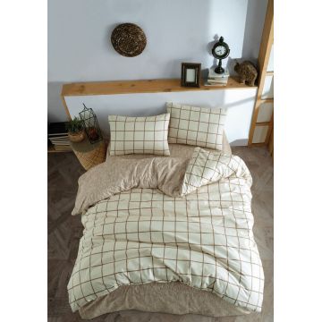 Lenjerie de pat pentru o persoana (DE), L'essentiel Maison, Kare, Crem