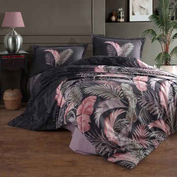 Lenjerie de pat ranforce clasy king size (hena)