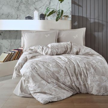 Lenjerie de pat ranforce clasy king size (natur v2)