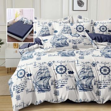 Lenjerie finet 6 piese cu husa - 160x200 si 180x200 (hf6p316)