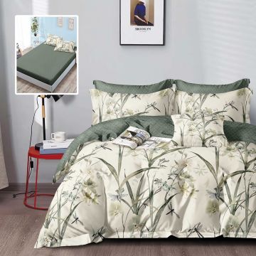 Lenjerie finet 6 piese cu husa - 160x200 si 180x200 (hf6p317)