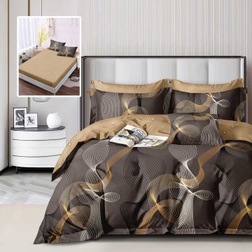 Lenjerie finet 6 piese cu husa - 160x200 si 180x200 (hf6p318)