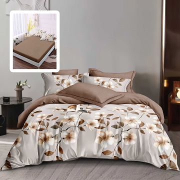 Lenjerie finet 6 piese cu husa - 160x200 si 180x200 (olive-vh)