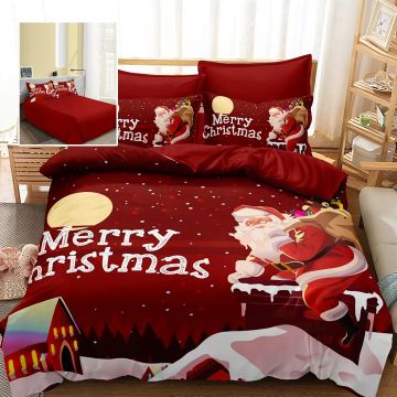Lenjerie pat finet 3d 6 piese craciun f-xmas69
