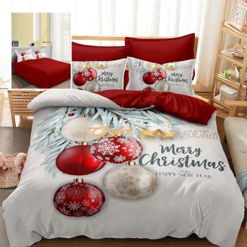 Lenjerie pat finet 3d 6 piese craciun f-xmas73