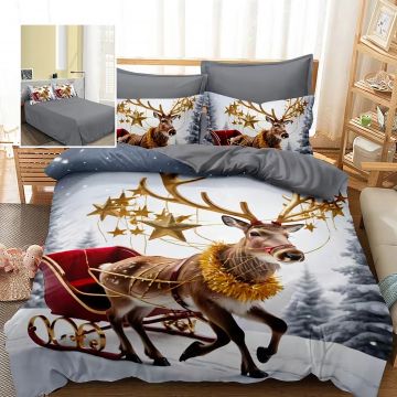 Lenjerie pat finet 3d 6 piese craciun f-xmas92