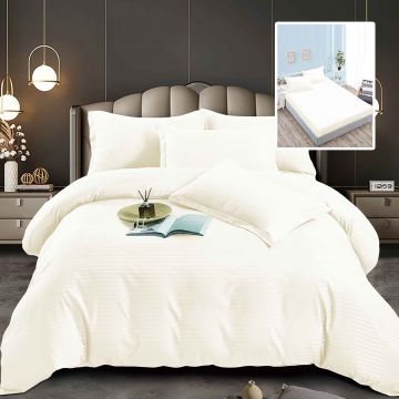 Lenjerii de pat damasc-policoton 6 piese cu husa (6dph27)