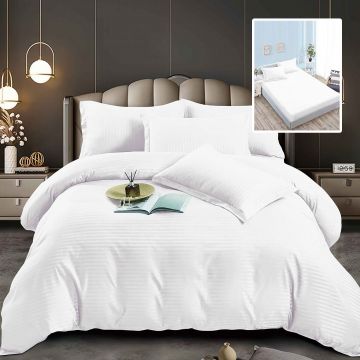 Lenjerii de pat damasc-policoton 6 piese cu husa (6dph37)