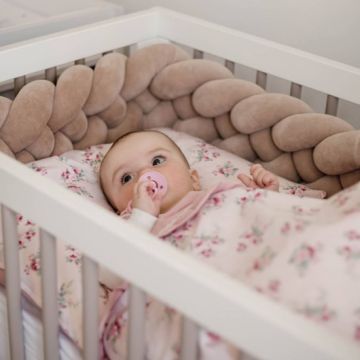 Protectie laterala bej impletita Twins tip cosita, cu 4 fire 220 cm