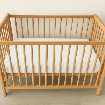 Cearceaf 2 in 1 impermeabil din bumbac organic 120x60 cm Twindeco Alb