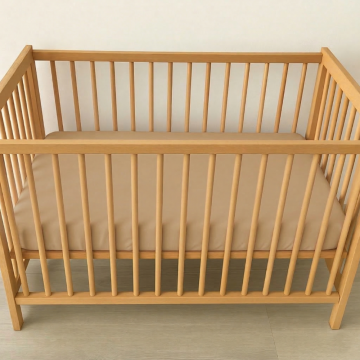 Cearceaf 2 in 1 impermeabil din bumbac organic 120x60 cm Twindeco Bej