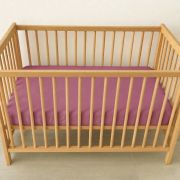 Cearceaf 2 in 1 impermeabil din bumbac organic 120x60 cm Twindeco Mov