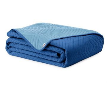 Cuvertură albastră matlasată din microfibră 220x240 cm Softa – Restilo