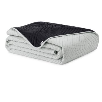 Cuvertură neagră/gri deschis matlasată din microfibră 220x240 cm Softa – Restilo