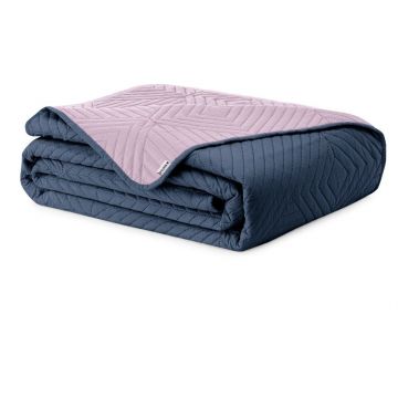 Cuvertură roz/gri închis matlasată din microfibră 220x240 cm Softa – Restilo