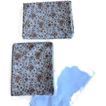 Lenjerie cu 3 piese din bumbac organic pentru patut 120x60 cm Twindeco Floricele bej