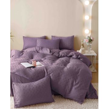 Lenjerie de Pat Dublu Jacquard Finetat Premium, 6 Piese, 230x250 cm