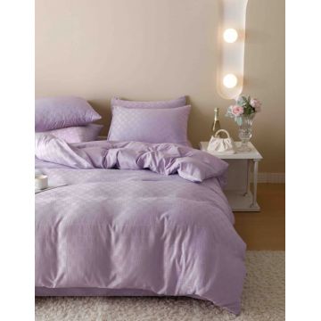 Lenjerie de Pat Dublu Jacquard Finetat Premium, 6 Piese, 230x250 cm