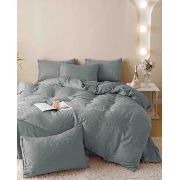 Lenjerie de Pat Dublu Jacquard Finetat Premium, 6 Piese, 230x250 cm